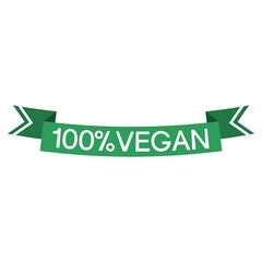 100 percent vegan icon isolated on white background