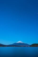 山中湖より望む富士山の星空