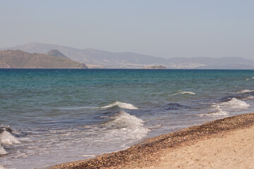 Sand beach in Kos Island, Greece, Aegean Sea