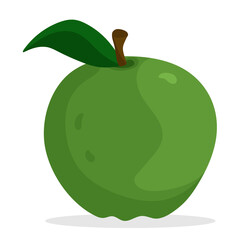 Vector green apple. Healthy food design. Fruit illustration