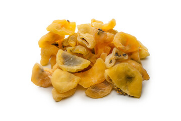 Dried passion fruit isolated on a white background.