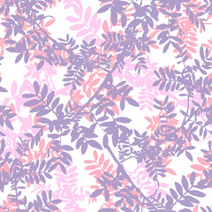 Leaves Seamless Pattern on White Background