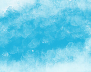 Hand painted watercolor blue sky and clouds, abstract watercolor background, illustration