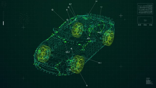 Car HUD reveal. Automotive AI detection