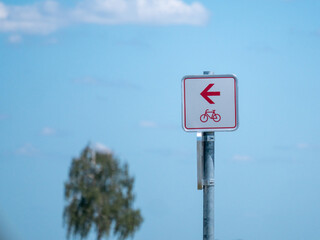 Sign with bike path on it