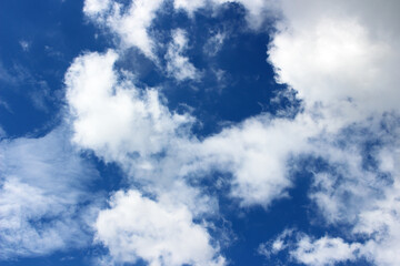 Blank sky surface with small clouds