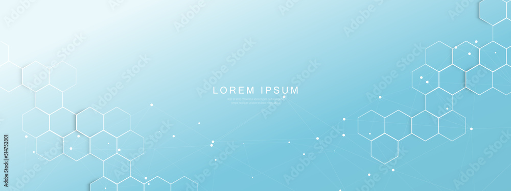 Aufkleber Abstract geometric hexagon with futuristic technology digital hi tech concept background. Vector illustration