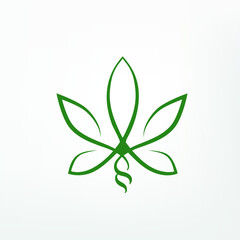 Medical cannabis leaf sign. Vector image