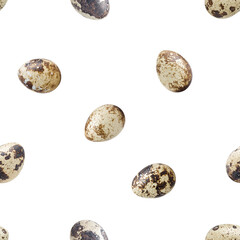 quail Egg isolated on white background, SEAMLESS, PATTERN