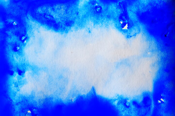 blue watercolor background paper texture vignetting frame