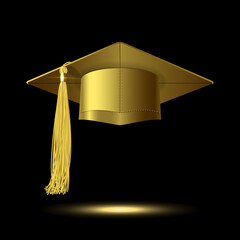 Gold Graduation Hat with Tassel