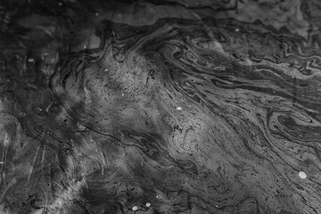 oil spill black background ecology disaster, nature industrial pollution, toxic water abstract - obrazy, fototapety, plakaty