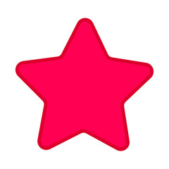A five-pointed star. Geometric shape.A star with rounded corners. 