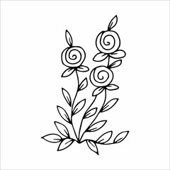Fototapeta premium Hand drawn flower single doodle element