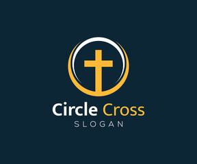 Fototapeta premium Cross icon logo design, Christian cross logo template