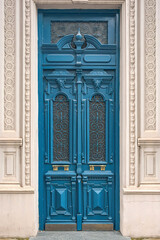 door wooden old painted isolated