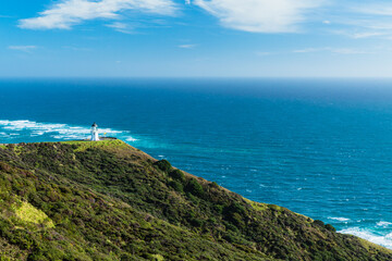 Fototapeta premium ニュージーランド ノースランド地方の最北端にあるケープ・レインガの灯台