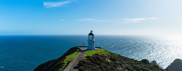 ニュージーランド　ノースランド地方の最北端にあるケープ・レインガの灯台