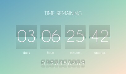 Countdown timer. Count creative clock for website. Count down remaining watch. Vector modern counter.