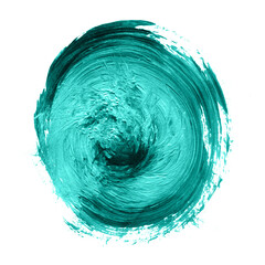 Blue mint watercolor circle isolated on a white background