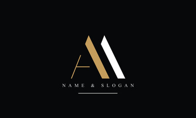 AA, A abstract letters logo monogram - obrazy, fototapety, plakaty