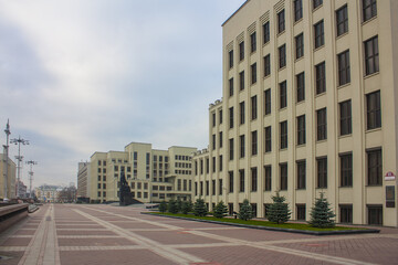 Government House and Monument to Lenin in Minsk, Belarus	