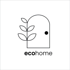 Simple Outline Logo for Architect, Property or Contractor Company with Eco Home Name