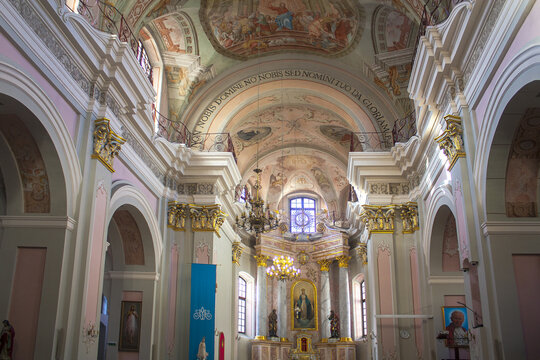 Interior of Catholic Cathedral Holy Name of the Blessed Virgin Mary in Minsk, Belarus
