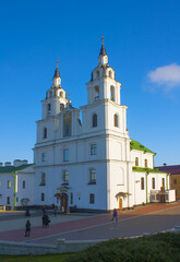 Fototapeta na wymiar Cathedral of Holy Spirit - the main Orthodox Church of Belarus and Symbol in Minsk, Belarus 