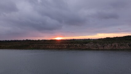 Sun set Damodar river