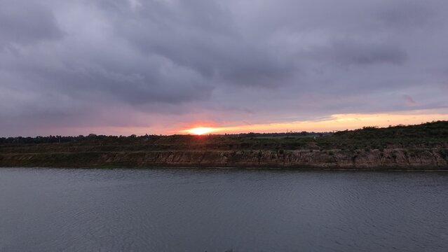 Sun set Damodar river