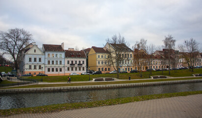 Fototapeta na wymiar Trinity suburb (Troeskoe Predmestie) – old historic centre in Minsk, Belarus 