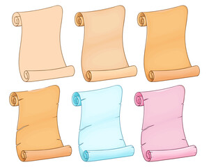 parchment in different color, decoration, treasure map