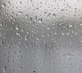 Water drops on glass window