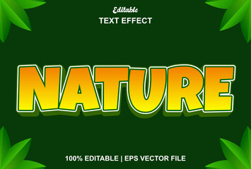 nature text effect with orange color editable.