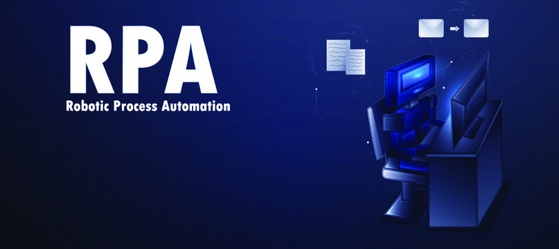 Robotic process automation technology background and vector picture