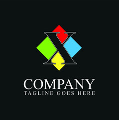 abstract logo design letter X