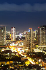 Fototapeta premium Bangkok Cityscape, Eyes of Bangkok in Business District at dusk (Thailand)