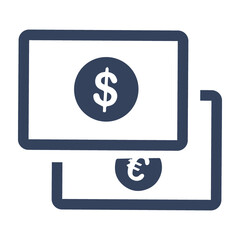 Currency, dollar, euro, exchange, money icon