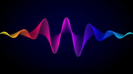 Abstract sound wave line equalizer. Digital music spectrum. Colorful glowing audio wave pattern design. Music technology concept. Vector illustration