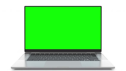 Empty modern Green Screen Notebook for Paste Background.
Laptop computer with Mock Up Green Screen Chroma Key Display.
High-quality 3D Animation 4k, Ultra HD 3840x2160