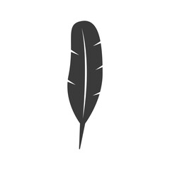 Feather glyph icon.Vector illustration.