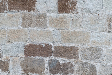 brick wall from old blocks gray and brown urban background