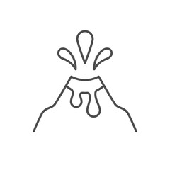 Volcano eruption line outline icon
