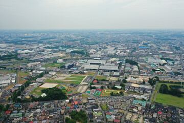 柏の葉キャンパス駅付近の空撮