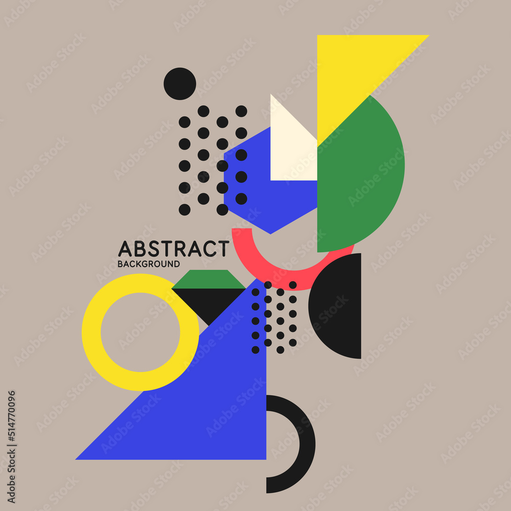 Aufkleber modern geometric composition of various shapes. illustration for design. abstract background in the 
