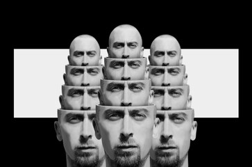 Surrealistic portrait of a man. Digital collage