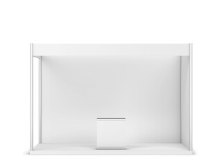 Blank tradeshow booth with counter mockup