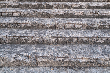 old damaged weathered concrete stairway in town