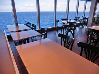 Dining Room Buffet aboard the luxury abstract cruise ship